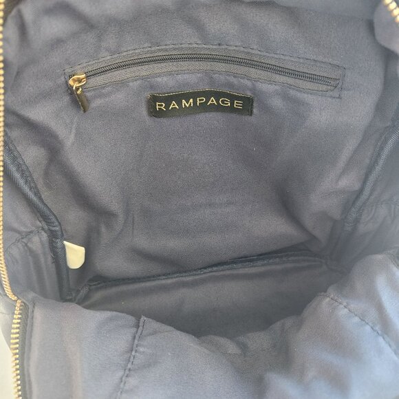 Rampage Navy Quilted Studded Faux Leather Mini Backpack Y2K Retro Cute Glam - Picture 7 of 9